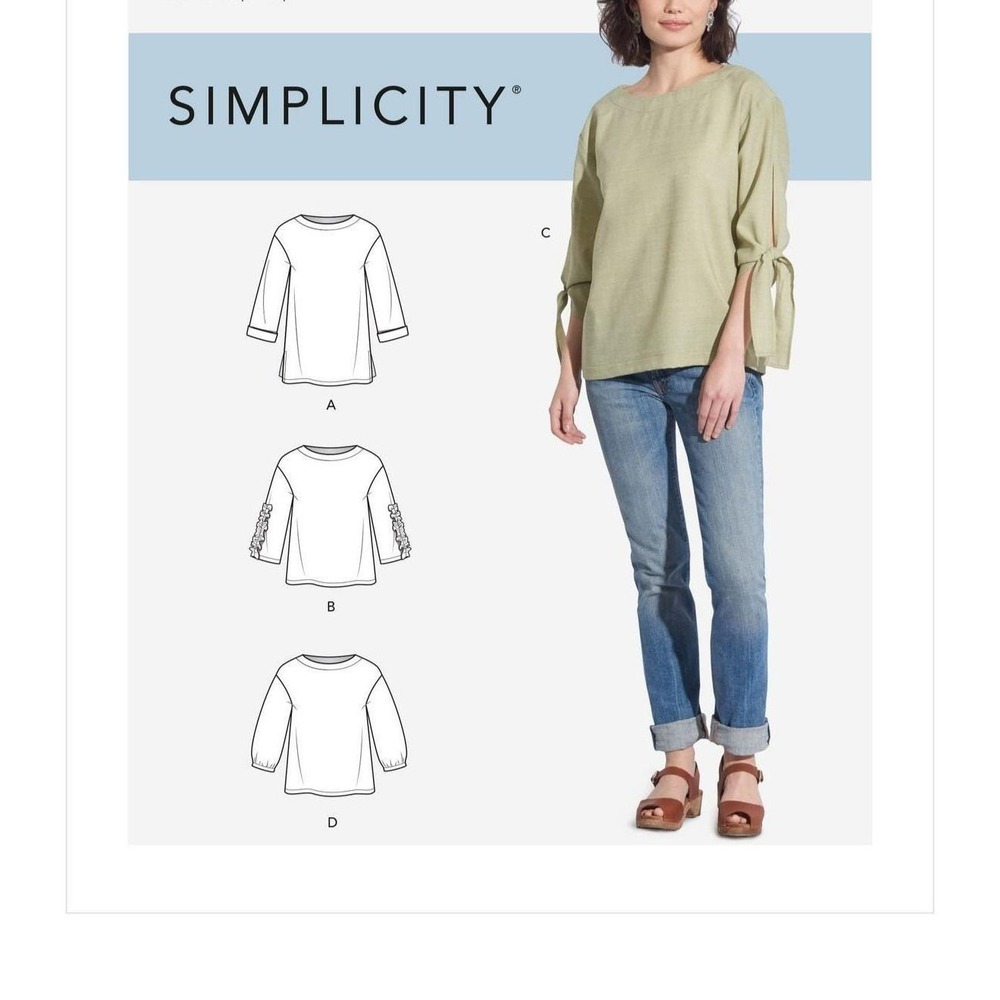 Simplicity Sewing Pattern S8920 Misses Size 6-14 Top Blouse Sleeve Variations